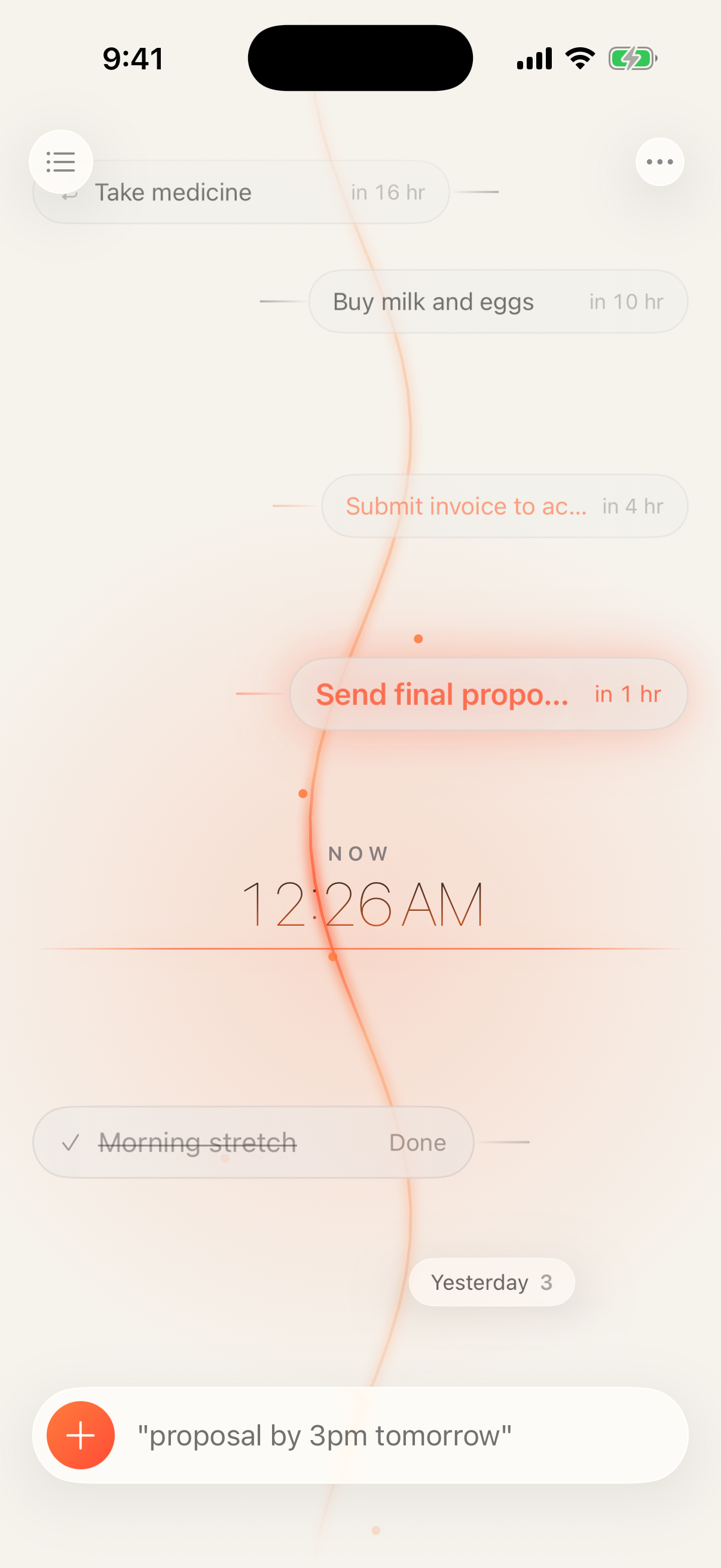 The timeline in light theme.